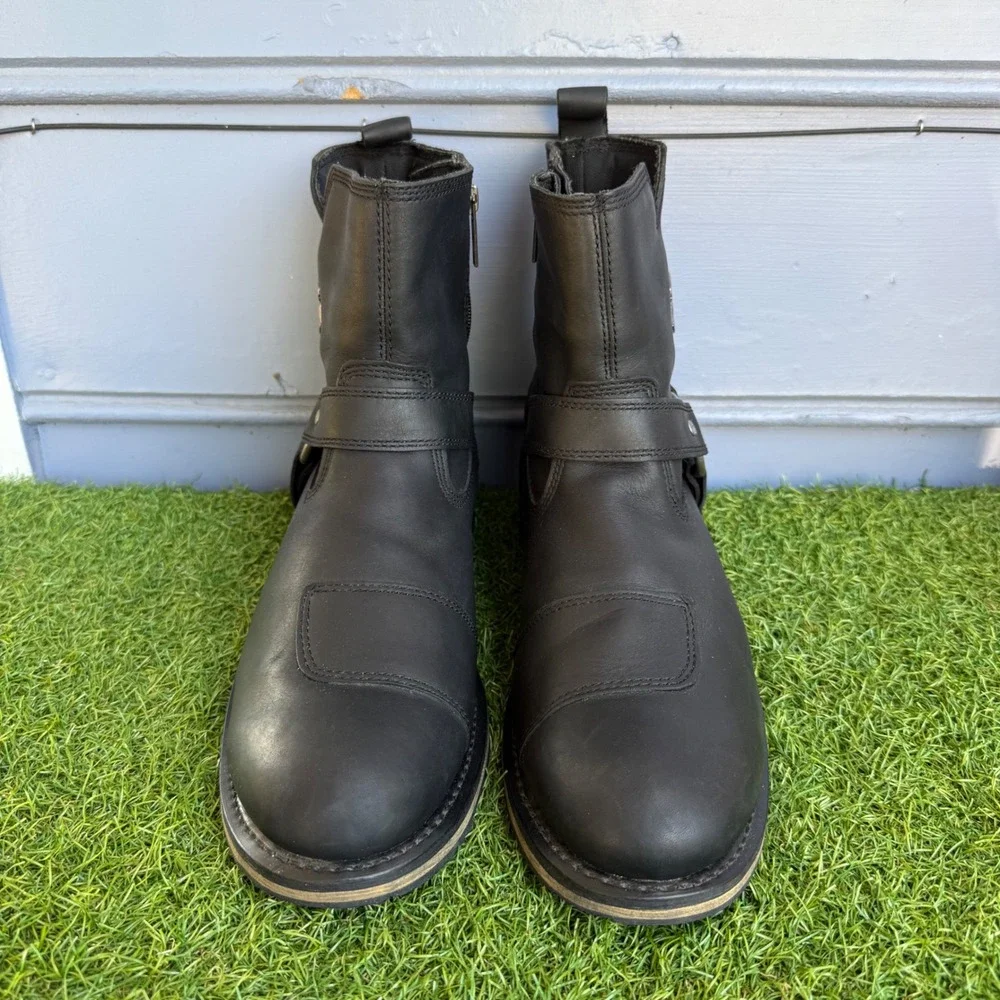 Harley Davidson Mens Conklin Waterproof Black Motorcycle Boots Size 12M Biker